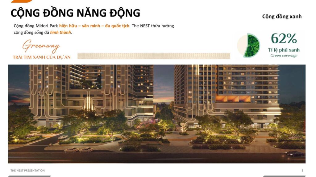 Công viên Greenway The Nest tỷ lệ phủ xanh 62% | The Nest Greenway with 62% green coverage