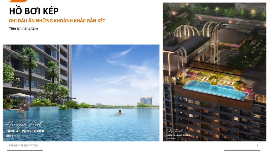 Hồ bơi kép Horizon Pool và Sky Pool The Nest | The Nest dual Horizon and Sky Pool