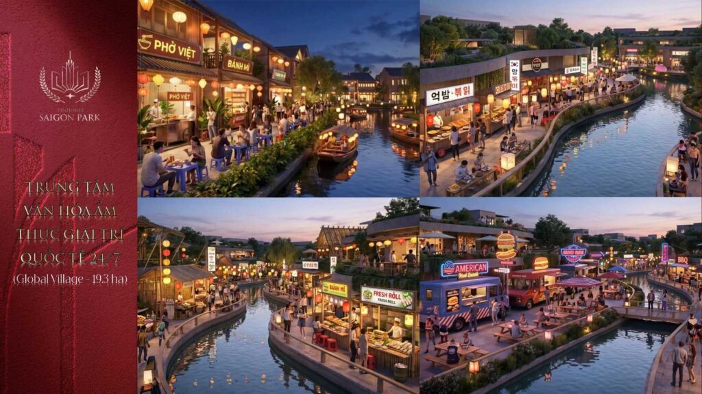 Vinhomes Saigon Park — Global Village văn hoá ẩm thực 24/7 19,3 ha | Vinhomes Saigon Park Global Village 24/7 culture & culinary hub