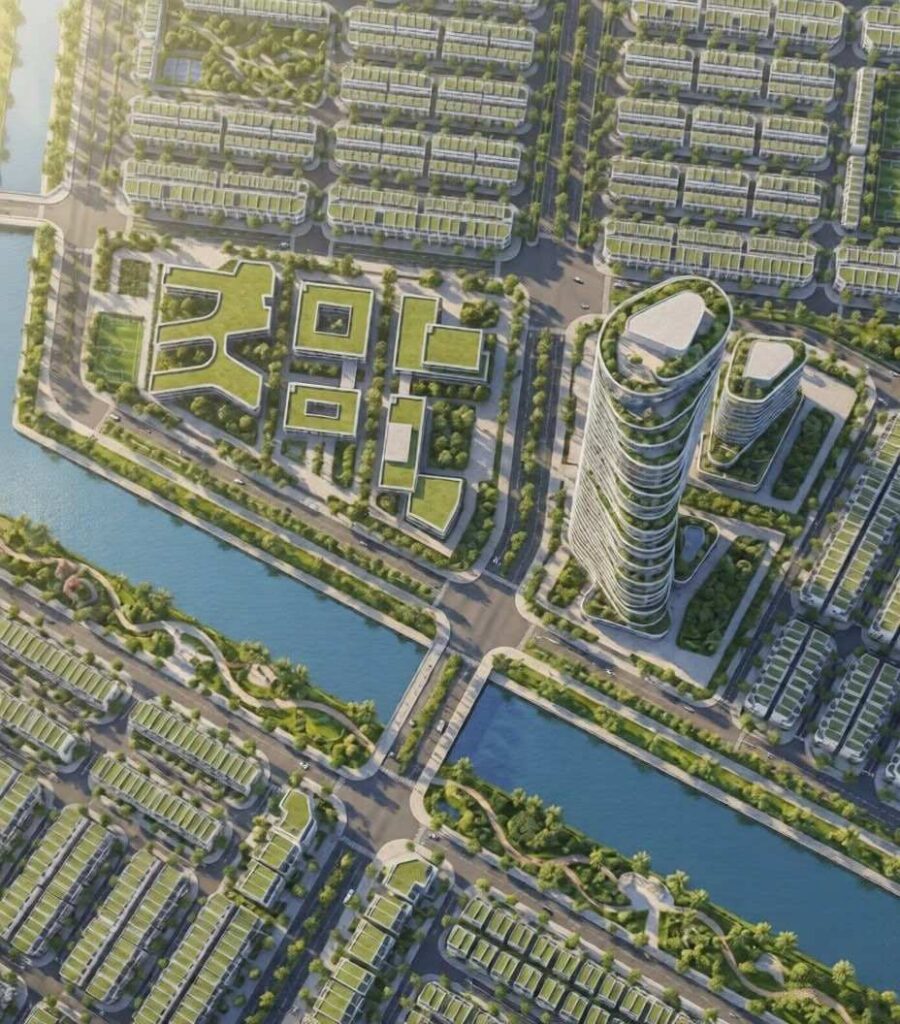 Vinhomes Saigon Park — Phối cảnh tổng thể đại đô thị Hóc Môn | Vinhomes Saigon Park Hoc Mon township aerial perspective