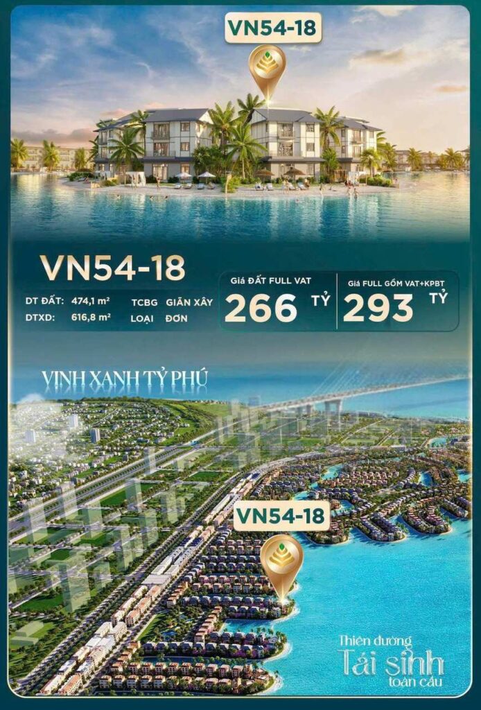 Mặt bằng biệt thự đơn lập VN54-18 Vinhomes Green Paradise Cần Giờ | Detached villa layout VN54-18 Vinhomes Green Paradise Can Gio