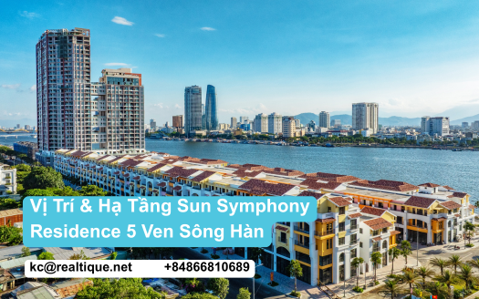Vị trí Sun Symphony Residence 5 ven sông Hàn, gần cầu Rồng và biển Mỹ Khê Đà Nẵng | Sun Symphony Residence 5 location near Dragon Bridge and My Khe beach