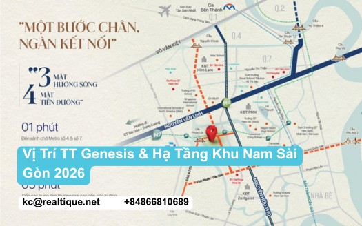 Vị trí TT Genesis hạ tầng Khu Nam | TT Genesis location South Saigon