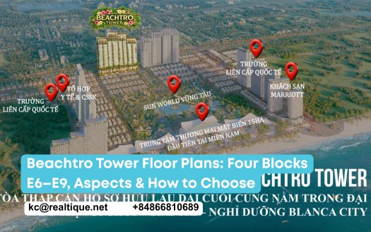 Beachtro Tower floor plans - four blocks E6-E9 at Blanca City | Realtique