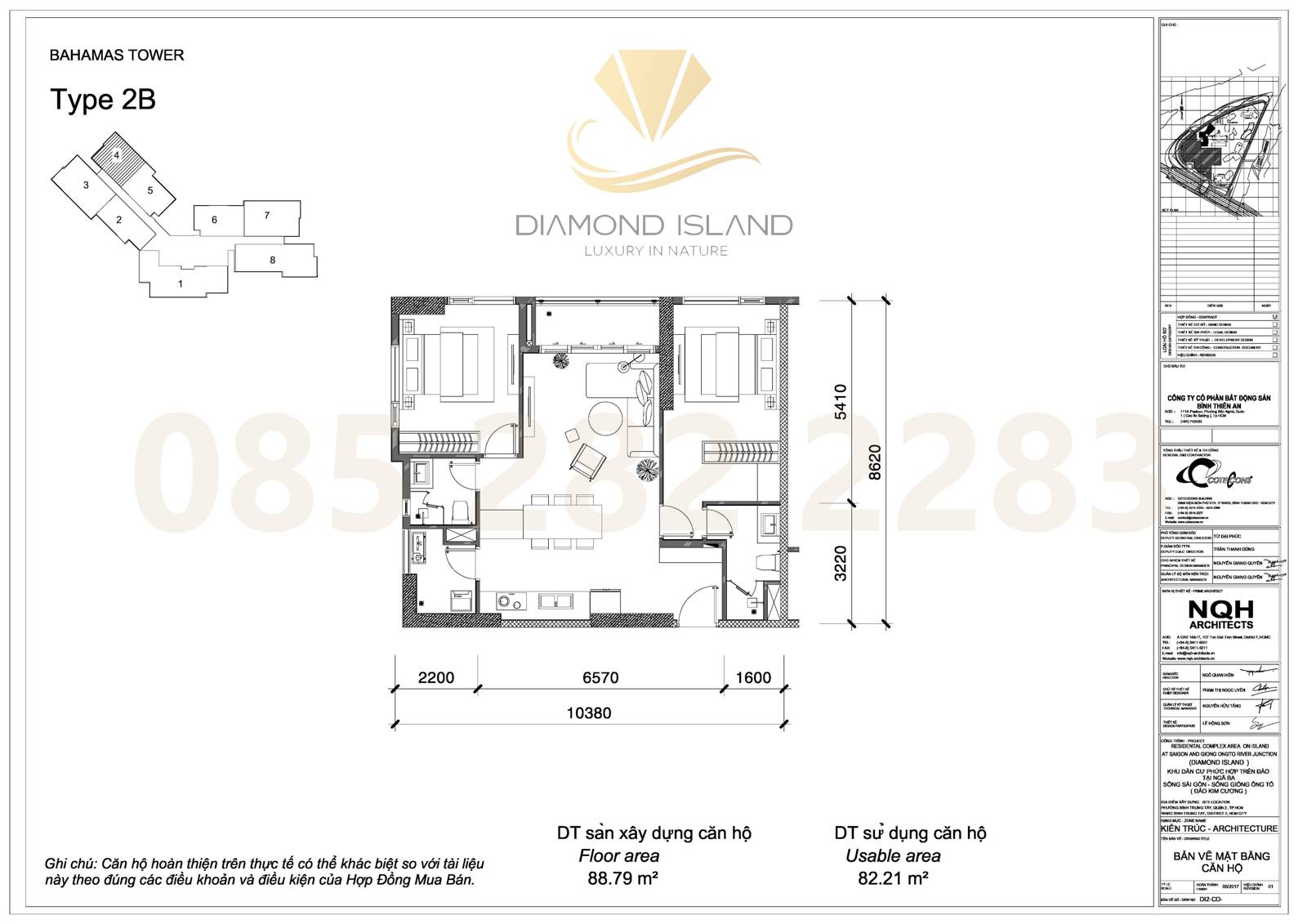 Bahamas apartment floor plan, căn hộ 2 phòng ngủ 04
