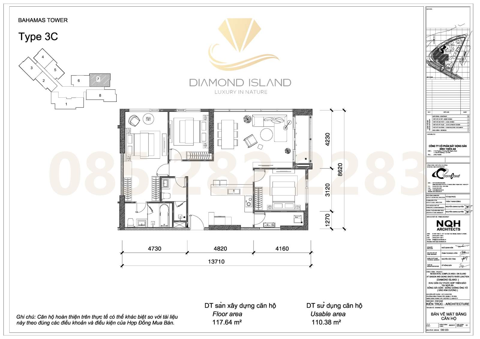 Bahamas apartment floor plan, căn hộ 3 phòng ngủ 07