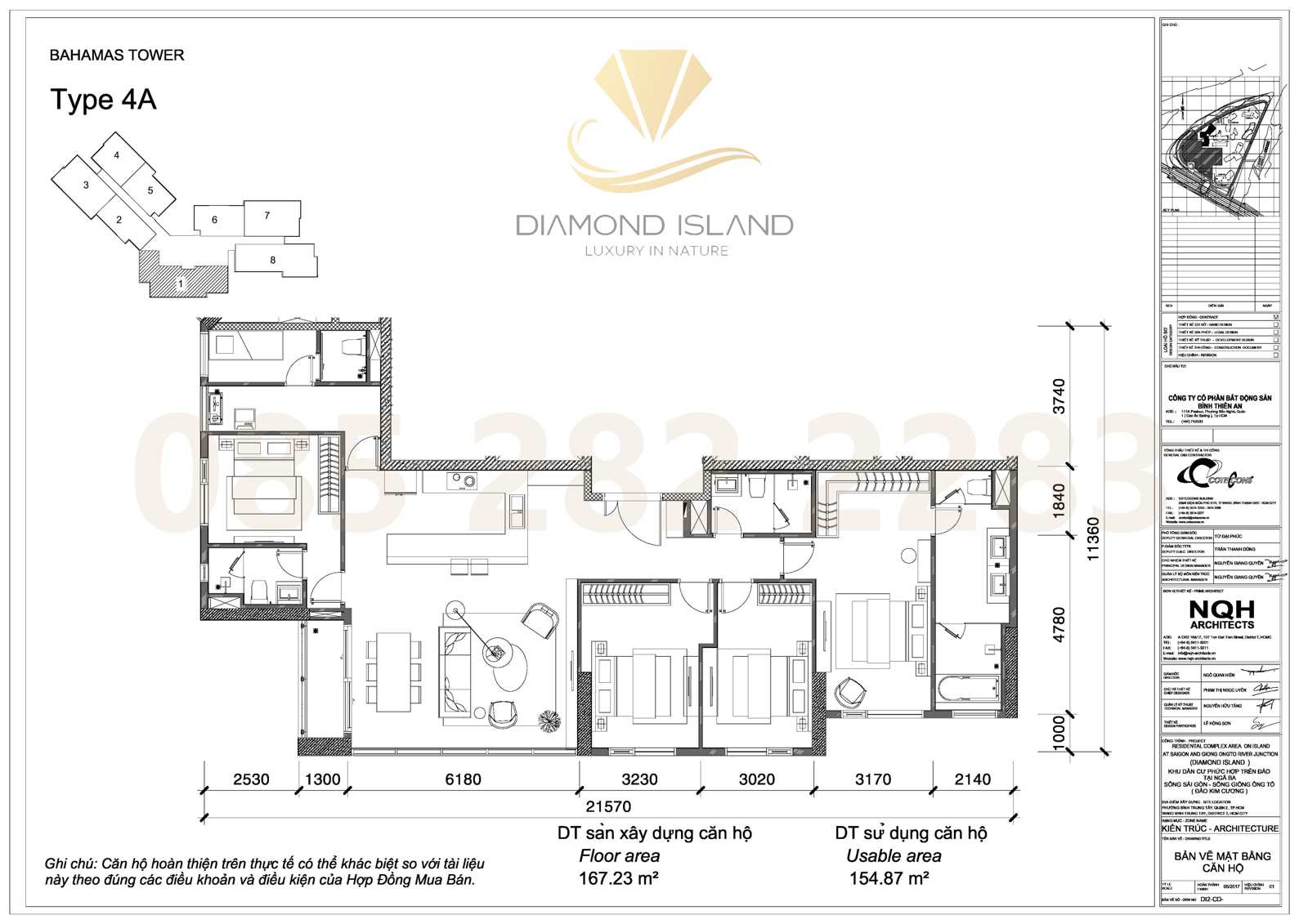 Bahamas apartment floor plan, căn hộ 4 phòng ngủ 01