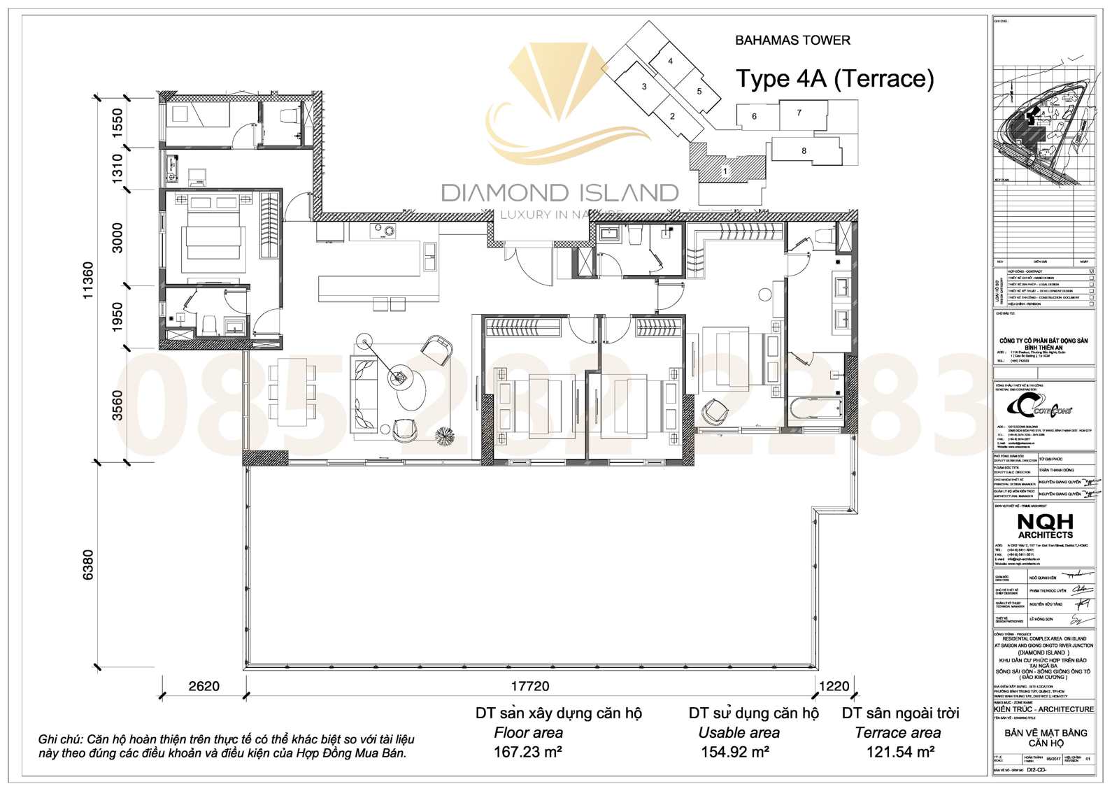 Bahamas apartment floor plan, căn sân vườn 4 phòng ngủ 01