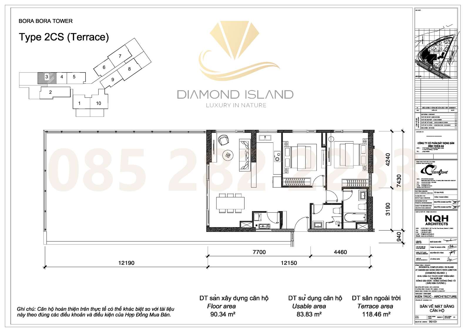 Bora Bora apartment floor plan, căn sân vườn 2 phòng ngủ 03