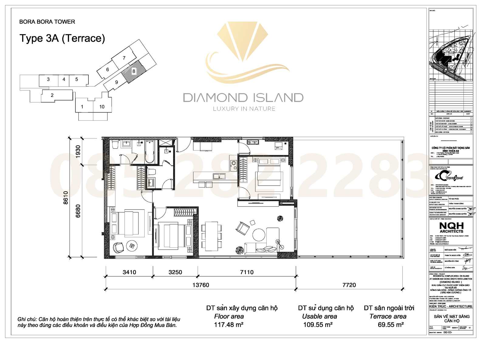 Bora Bora apartment floor plan, căn sân vườn 3 phòng ngủ 08