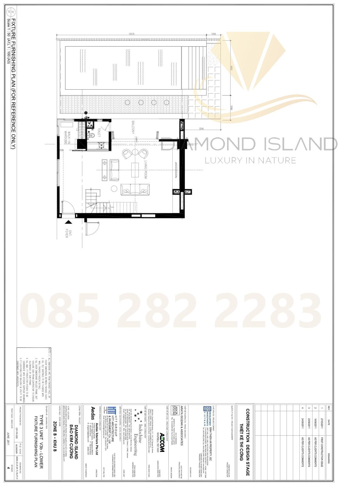 Brilliant apartment floor plan, biệt thự duplex (tầng dưới)