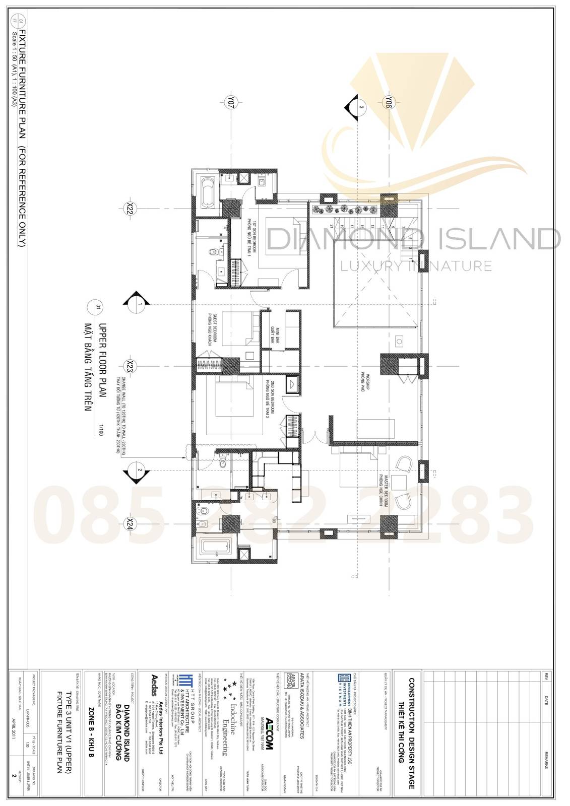 Brilliant apartment floor plan, biệt thự duplex (tầng trên)