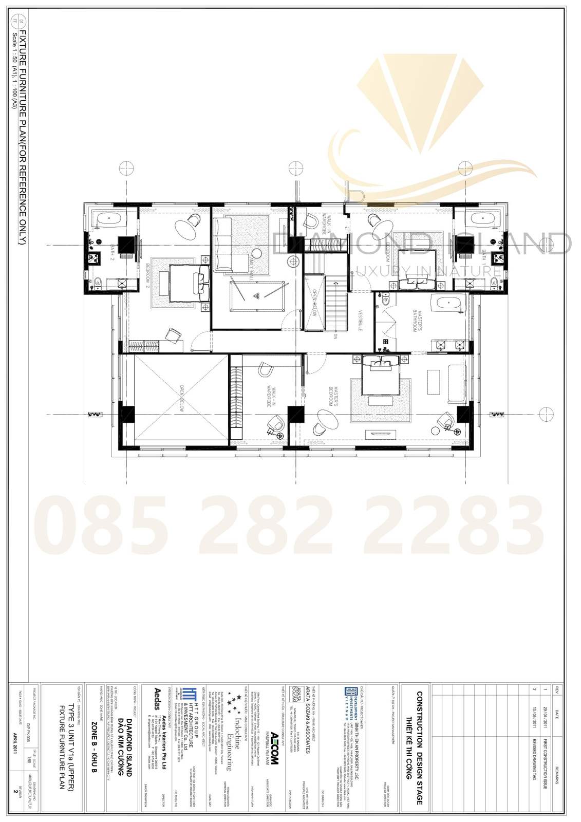 Brilliant apartment floor plan, biệt thự duplex (tầng trên)
