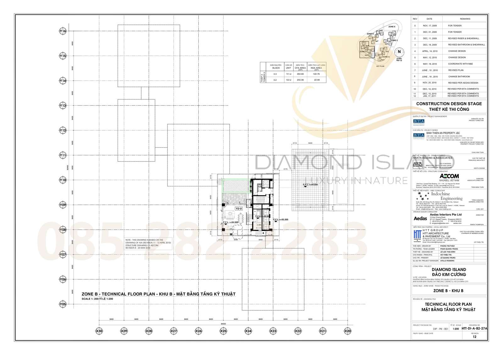 Brilliant tower floor plate layout, Diamond Island