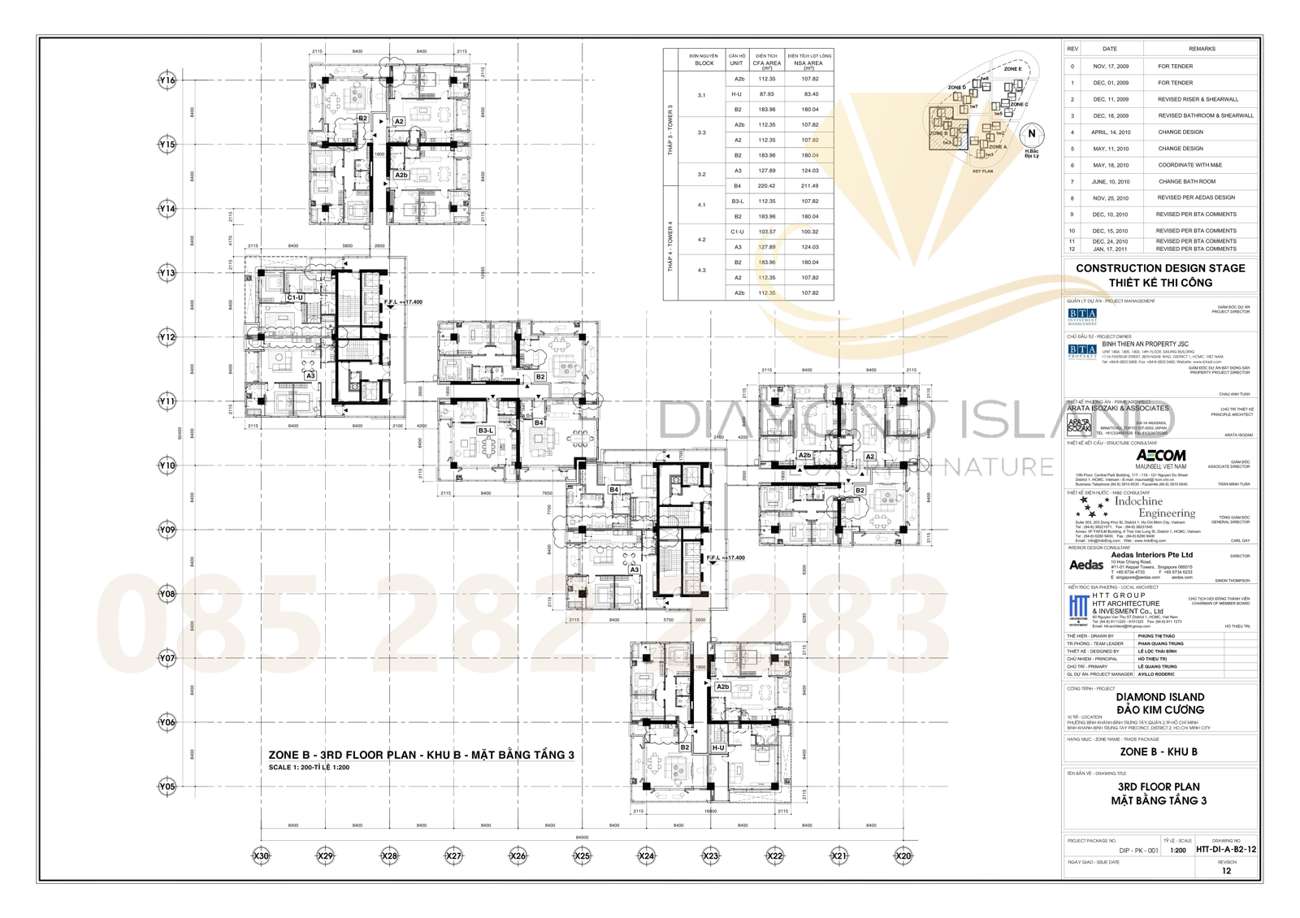 Brilliant tower floor plate layout, Diamond Island