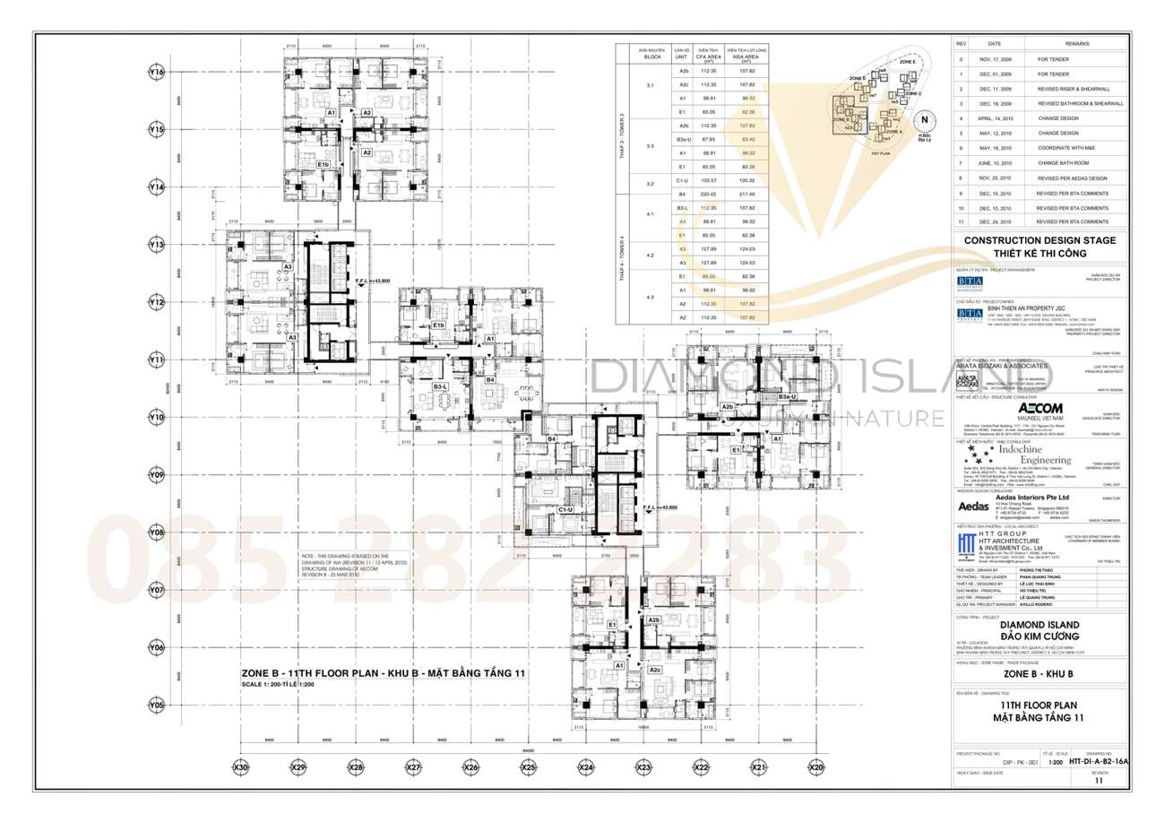 Brilliant tower floor plate layout, Diamond Island