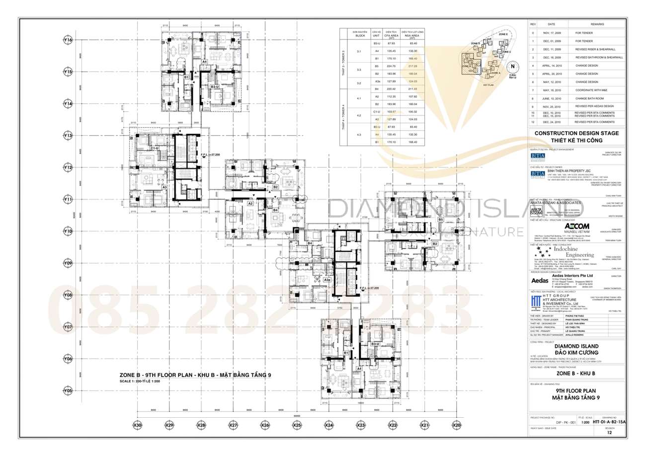 Brilliant tower floor plate layout, Diamond Island