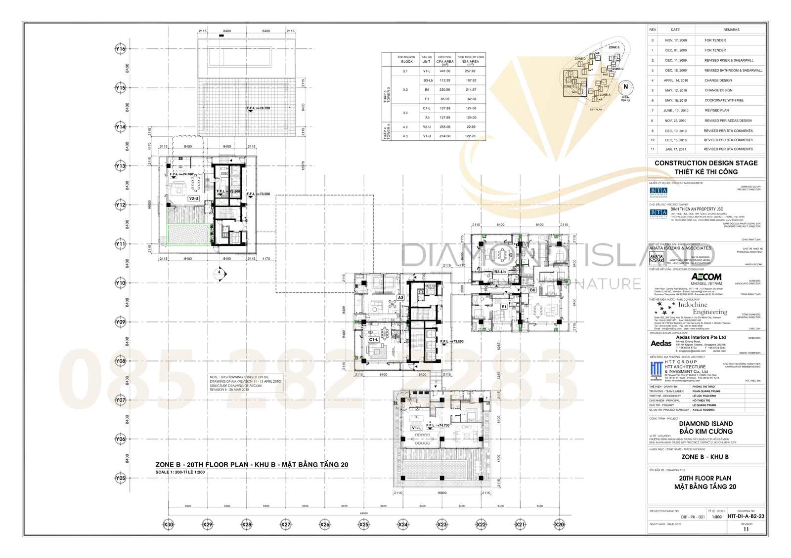 Brilliant tower floor plate layout, Diamond Island