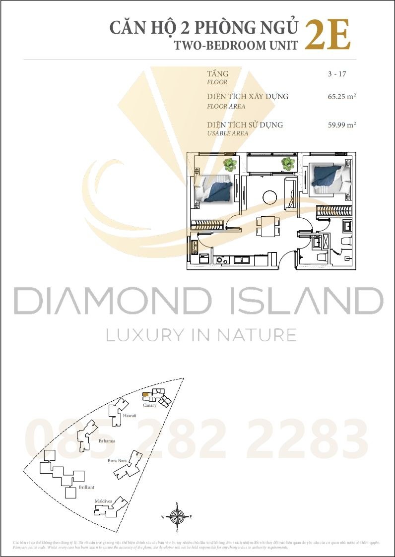 Canary apartment floor plan, căn hộ 2 phòng ngủ 10
