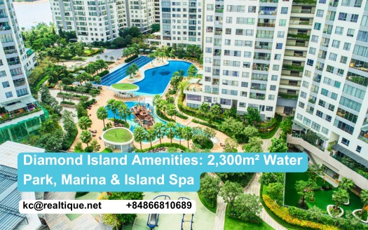 Tiện ích resort Diamond Island: hồ bơi, bến du thuyền, spa | Diamond Island resort amenities: pool, marina, spa