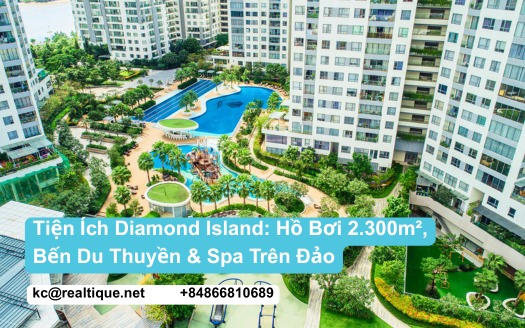 Tiện ích resort Diamond Island: hồ bơi, bến du thuyền, spa | Diamond Island resort amenities: pool, marina, spa