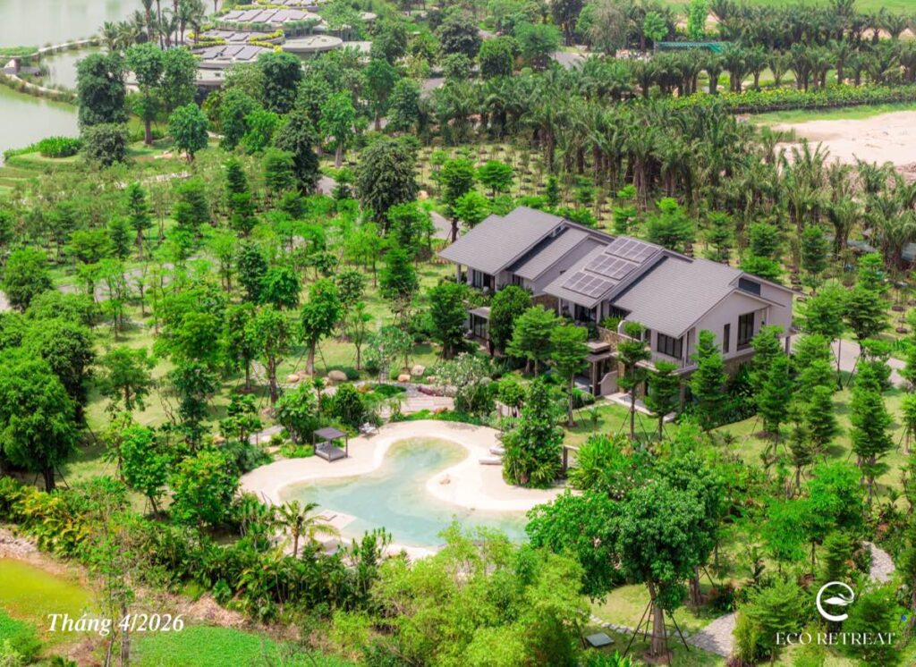Biệt thự rừng Retreat Forest tại Eco Retreat Long An, thực tế tháng 4/2026 | Retreat Forest villa at Eco Retreat Long An, actual photo April 2026