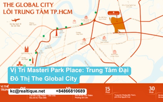 Vị trí Masteri Park Place trung tâm The Global City | location