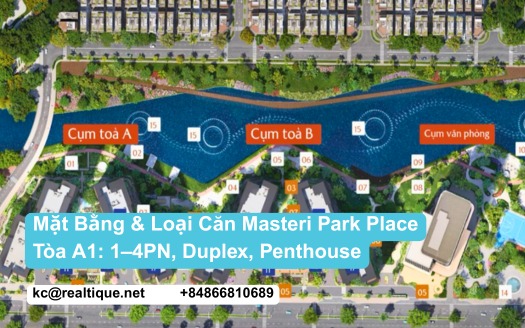 Mặt bằng loại căn Masteri Park Place Tòa A1 | Tower A1 layouts