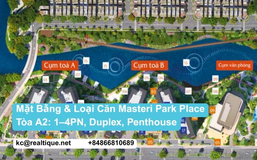 Mặt bằng loại căn Masteri Park Place Tòa A2 | Tower A2 layouts