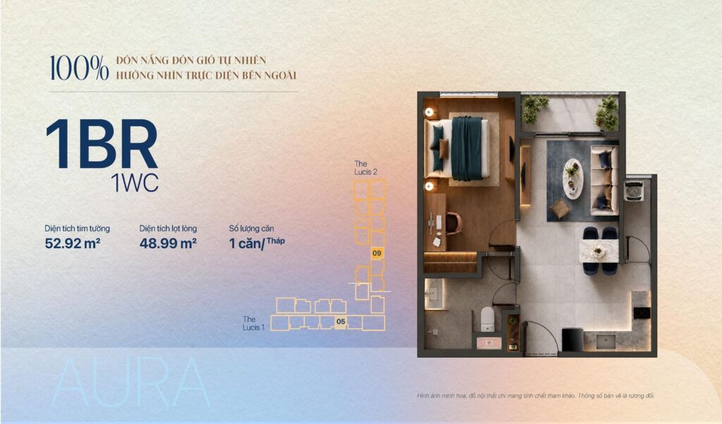 Mặt bằng căn 1 phòng ngủ AGRA TT Genesis | TT Genesis 1-bedroom AGRA floor plan
