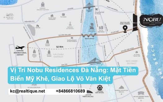 Vị trí Nobu Residences Đà Nẵng mặt tiền biển Mỹ Khê | Location of Nobu Residences Danang on My Khe beachfront