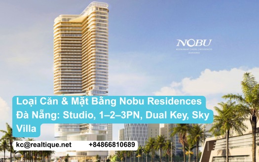 Loại căn Nobu Residences Đà Nẵng — Studio đến Sky Villa | Unit types at Nobu Residences Danang — Studio to Sky Villa