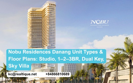 Unit types at Nobu Residences Danang — Studio to Sky Villa | Loại căn Nobu Residences Đà Nẵng