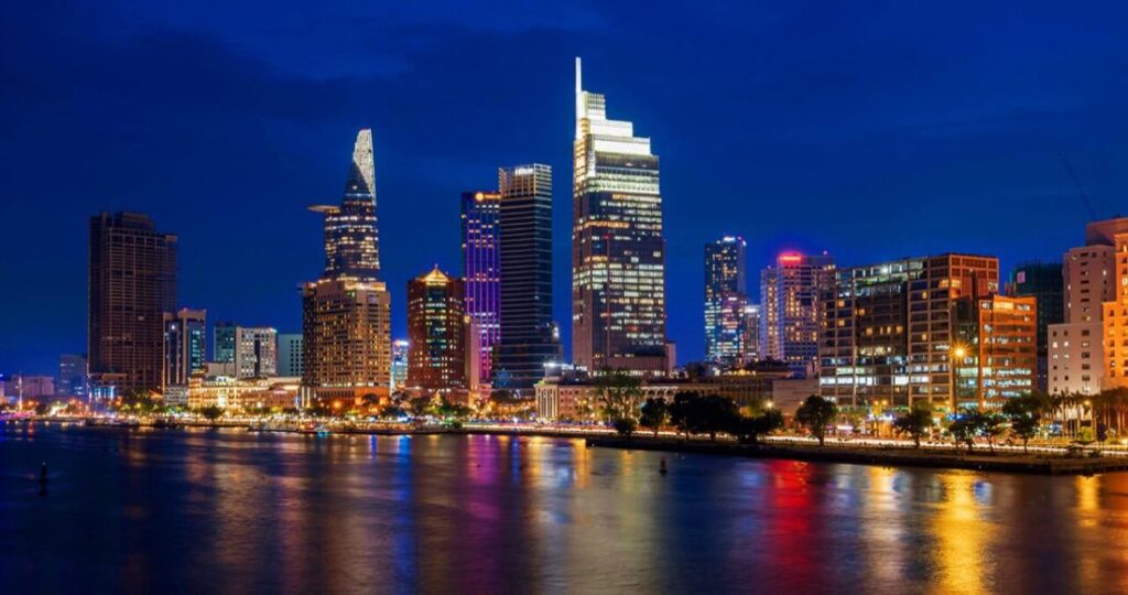 Saigon River and the Ho Chi Minh City skyline