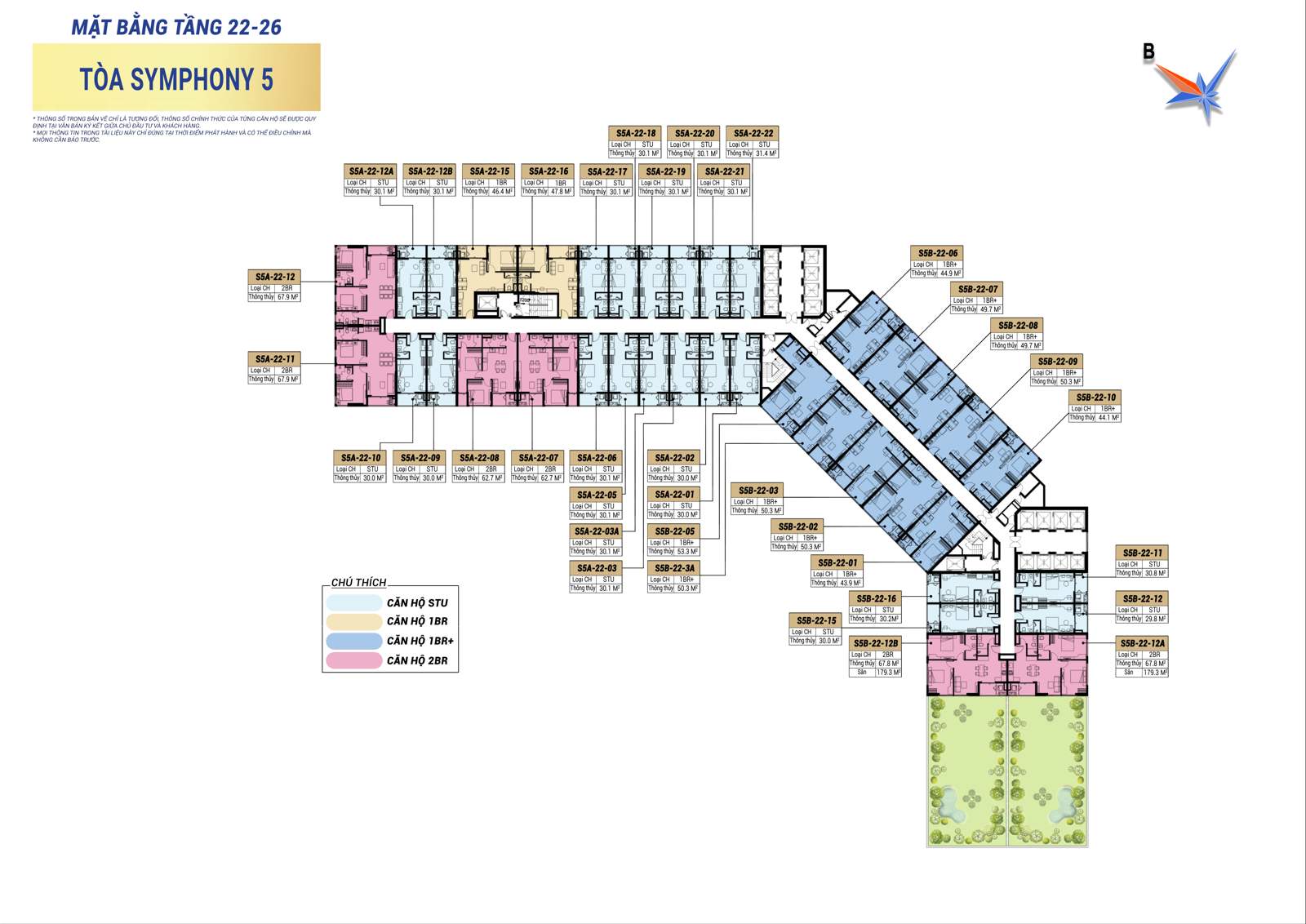 Mặt bằng tầng tháp S5A Mặt bằng tầng điển hình tháp S5A — Sun Symphony 5