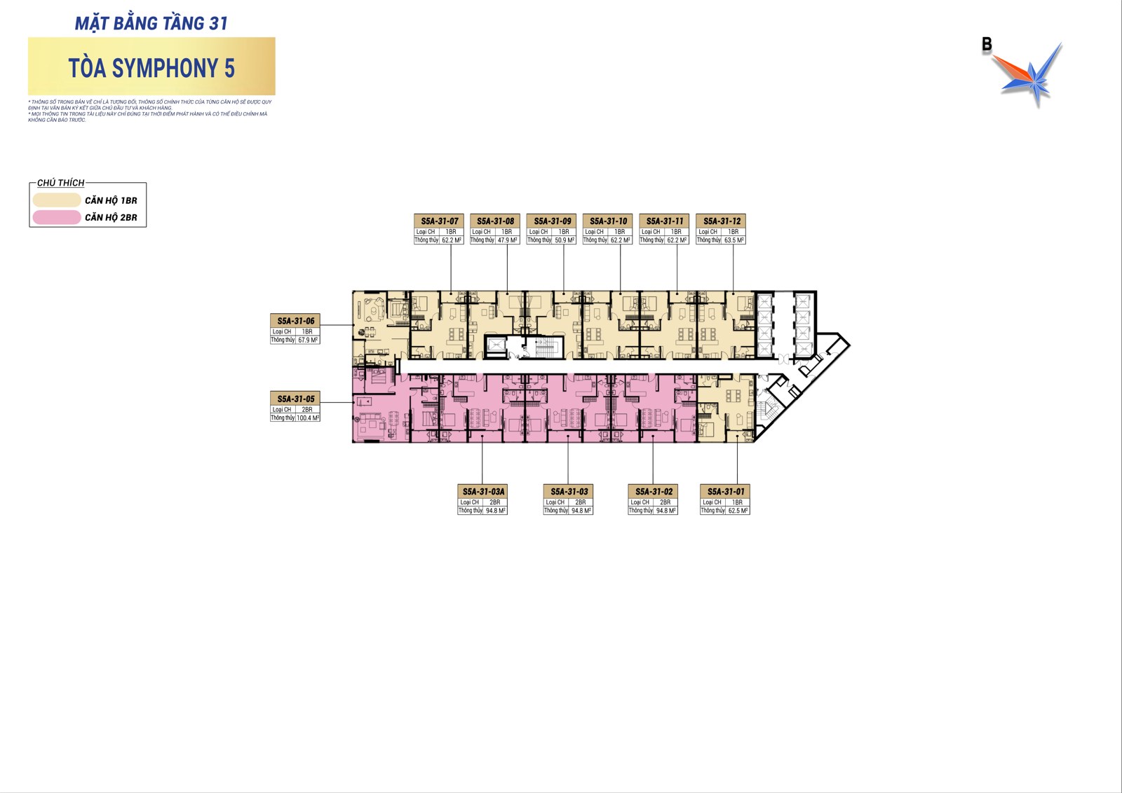 Mặt bằng tầng tháp S5A Mặt bằng tầng điển hình tháp S5A — Sun Symphony 5