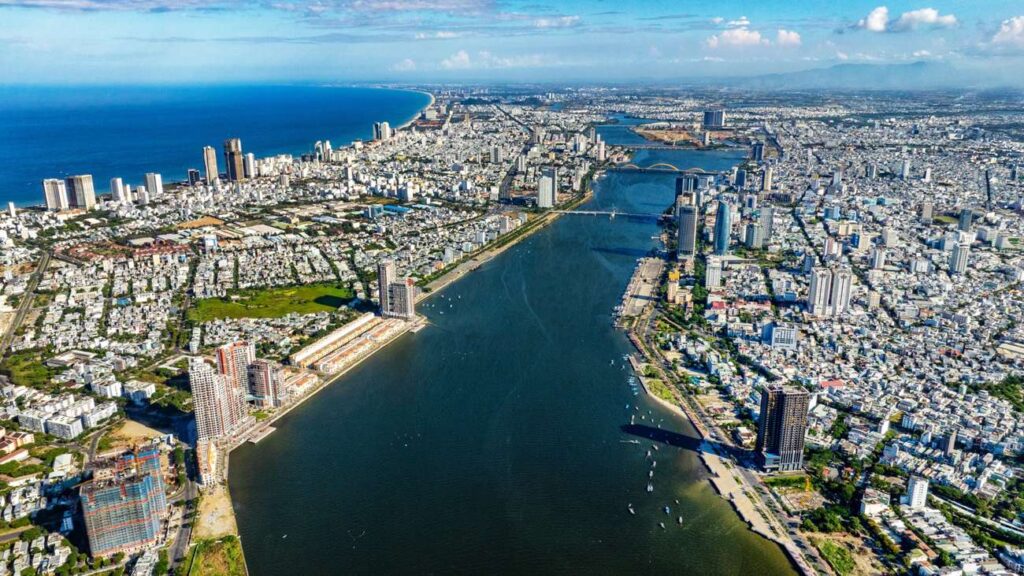 Ảnh thực tế flycam tiến độ Sun Symphony 5 — Sun Symphony Residence 5 ven sông Hàn Đà Nẵng | Sun Symphony 5 actual drone construction progress — Sun Symphony Residence 5 riverside Han River Da Nang