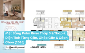Mặt bằng tầng điển hình Tháp 3 và Tháp 4 Palm River | Palm River Tower 3 and Tower 4 typical floor plans