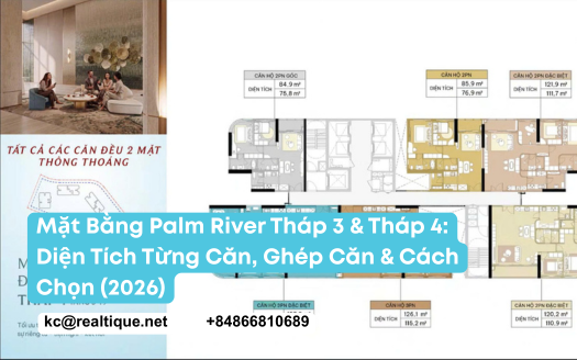Mặt bằng tầng điển hình Tháp 3 và Tháp 4 Palm River | Palm River Tower 3 and Tower 4 typical floor plans