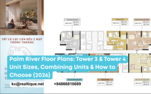 Palm River Tower 3 and Tower 4 typical floor plans | Mặt bằng tầng điển hình Tháp 3 và Tháp 4 Palm River