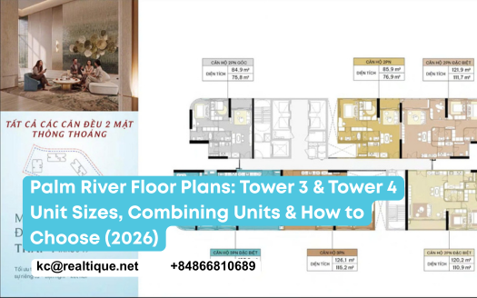 Palm River Tower 3 and Tower 4 typical floor plans | Mặt bằng tầng điển hình Tháp 3 và Tháp 4 Palm River
