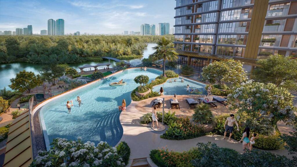 Hồ bơi tiện ích tại tháp Lagoon (A4) Eaton Park | Swimming pool amenity at Lagoon Tower A4
