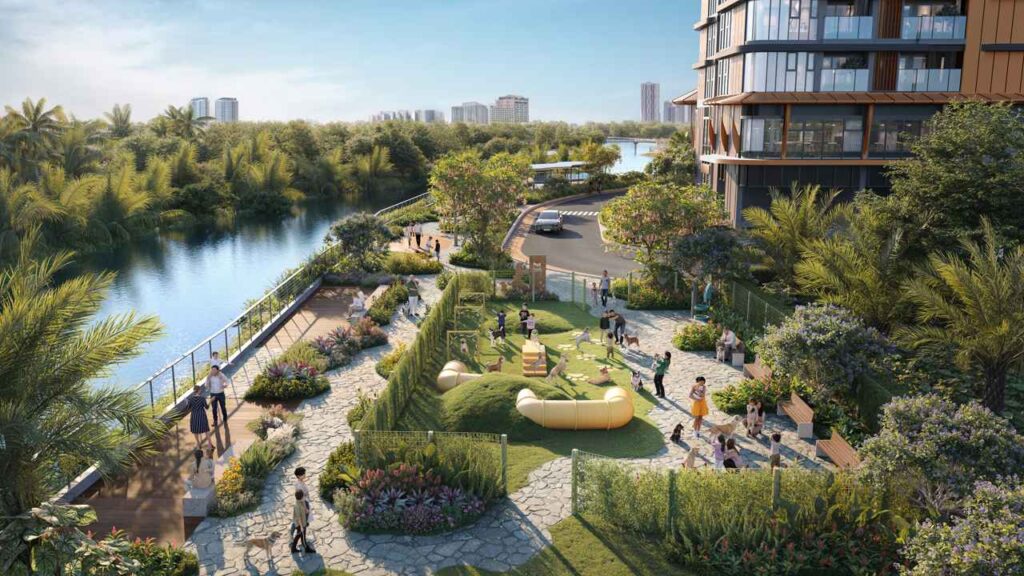 Khu vườn dành cho thú cưng tại Eaton Park | Pet-friendly garden amenity at Eaton Park