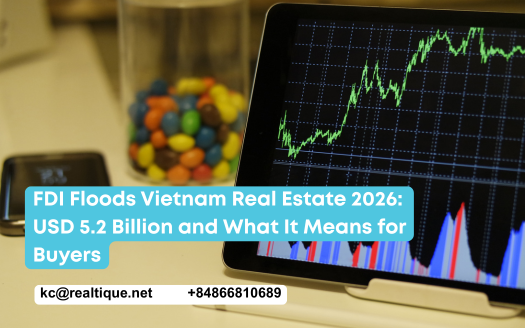 FDI into Vietnam real estate 2026 USD 5.23 billion second sector | Von FDI bat dong san 2026