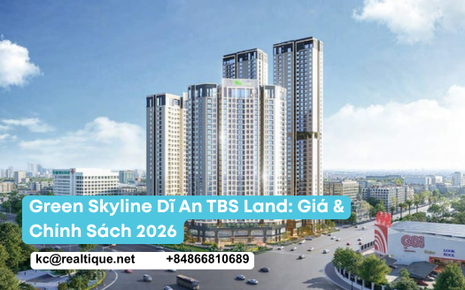 Thumbnail bài viết về giá bán, chính sách bán hàng và pháp lý dự án Green Skyline Dĩ An của TBS Land | Article thumbnail for Green Skyline Di An by TBS Land pricing, sales policy and legal guide