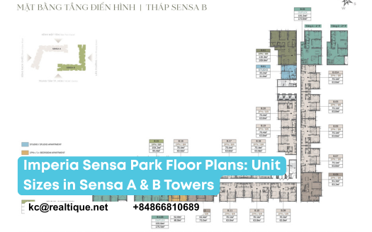 Imperia Sensa Park floor plans - unit sizes in Sensa A & B Towers