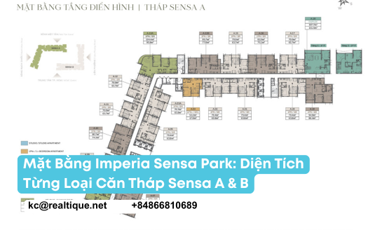 Mặt bằng Imperia Sensa Park - diện tích từng loại căn Tháp Sensa A & B