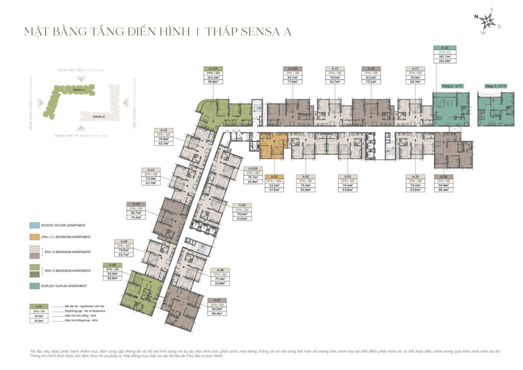 Mặt bằng tầng điển hình Tháp Sensa A - Imperia Sensa Park | Typical floor plan, Sensa A Tower