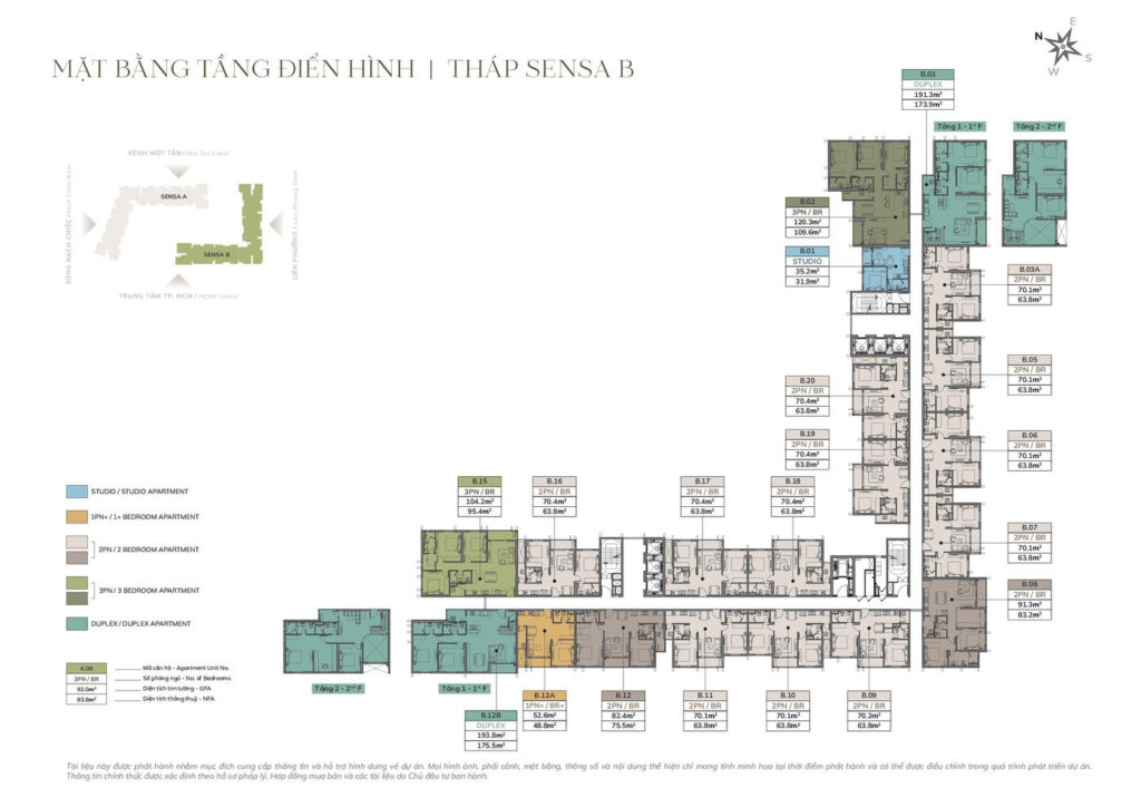 Mặt bằng tầng điển hình Tháp Sensa B - Imperia Sensa Park | Typical floor plan, Sensa B Tower