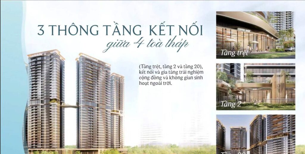 3 thông tầng kết nối 4 toà tháp Palm River | Palm River three connecting sky levels